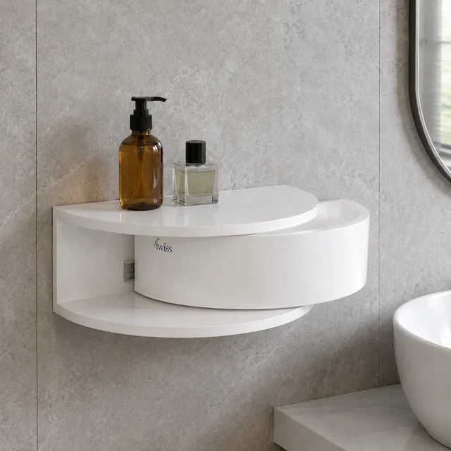 شلف دیواری حمام PVC کشودار توییس مدل TWS 2001