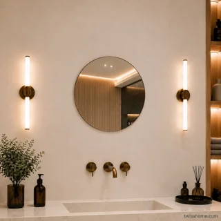 آینه گرد ساده بدون قاب توییس قطر ۵۰ مدل FLC-50