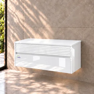 کابینت روشویی سفید پیانویی توییس مدل TWS-1039 بدون کاسه با نمای شیاردار