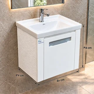 ابعاد روشویی کابینتی توییس TWS-1043 با عرض ۵۰، عمق ۳۷ و ارتفاع ۴۵ سانتی‌متر