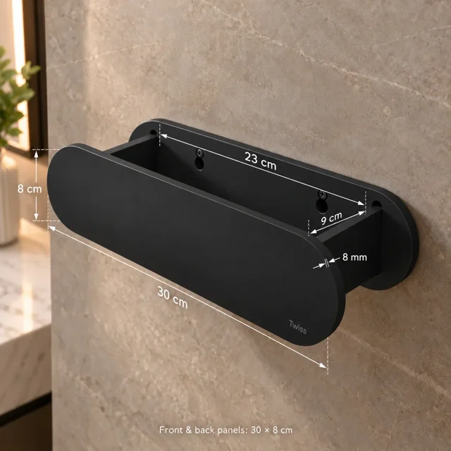 ابعاد شلف حمام توییس مدل TWS-2002 و ضخامت ورق PVC هشت میلیمتر