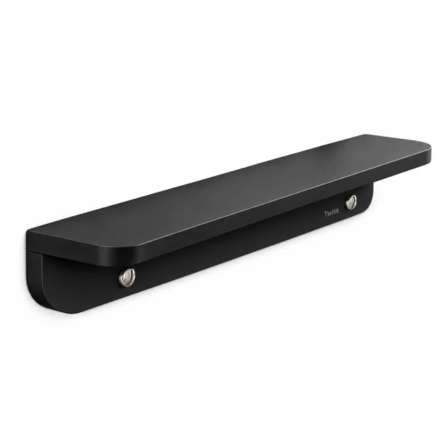 شلف حمام دیواری تک طبقه مشکی مات توییس مدل TWS-2004 با طول ۶۰ سانتیمتر