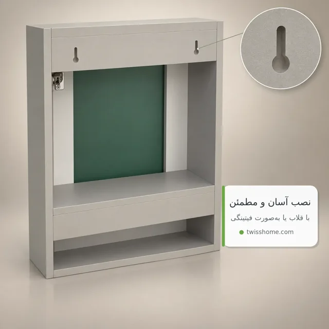 قلاب فیتینگی نصب دیواری آینه باکس داروخانهای